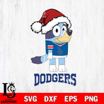 Los Angeles Dodgers Christmas Bluey Hat Cricut , Christmas Svg , Bluey svg , Digital Download, dxf eps png pdf file