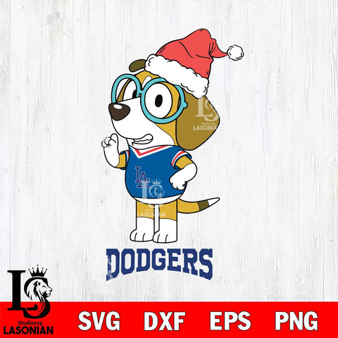 Los Angeles Dodgers Christmas Bluey Honey Sport Cricut , Christmas Svg , Bluey svg , Digital Download, dxf eps png pdf file