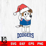 Los Angeles Dodgers Christmas Bluey Jack Sport Cricut , Christmas Svg , Bluey svg , Digital Download, dxf eps png pdf file