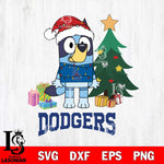 Los Angeles Dodgers Christmas Bluey Tree Sport Cricut , Christmas Svg , Bluey svg , Digital Download, dxf eps png pdf file