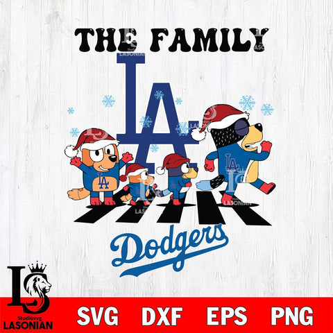 Los Angeles Dodgers Family Bluey Christmas Svg Eps Dxf Png File, Digital Download