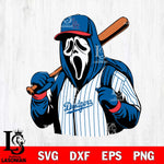 Los Angeles Dodgers Ghostface 3 Svg Eps Dxf Png File, Digital Download, Instant Download