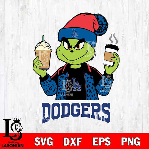 Los Angeles Dodgers Grinch 2 coffee Svg Eps Dxf Png File, Digital Download, Instant Download