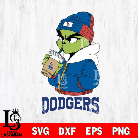 Los Angeles Dodgers Grinch Bougie Christmas Cut Files Cricut, Svg Dxf Eps Png file , Silhouette