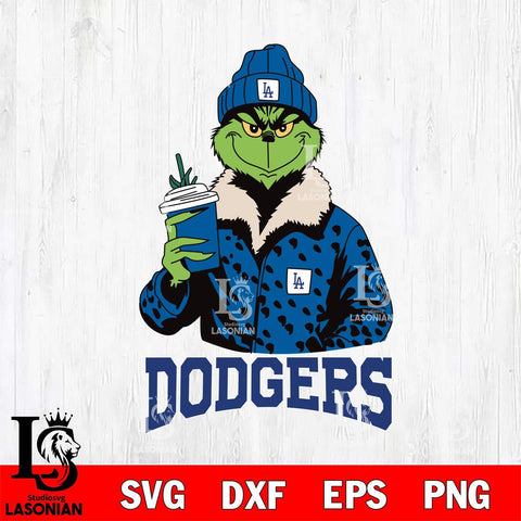 Los Angeles Dodgers Grinch Christmas Cut Files Cricut, Svg Dxf Eps Png file , Silhouette