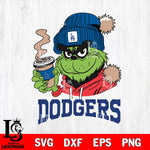 Los Angeles Dodgers Grinch Cofffe Hoodie Cut Files Cricut, Svg Dxf Eps Png file , Silhouette