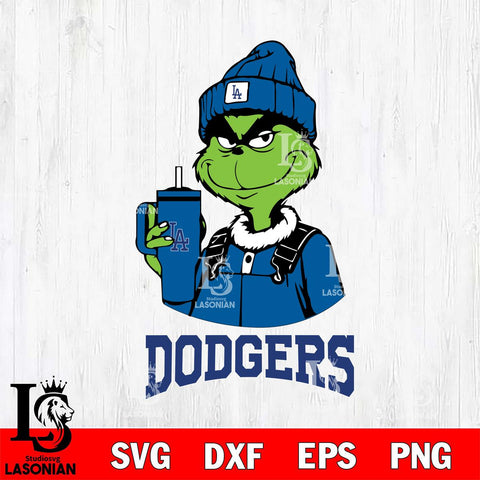 Los Angeles Dodgers Grinch Football Christmas Cut Files Cricut, Svg Dxf Eps Png file , Silhouette