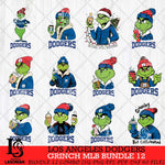 Los Angeles Dodgers Grinch MLB Bundle 12 SVG Eps Dxf Png File, Digital Download, Instant Download