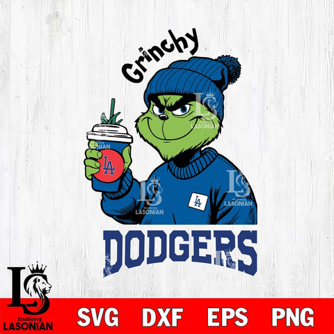 Los Angeles Dodgers Grinchy Bougie Christmas Cut Files Cricut, Svg Dxf Eps Png file , Silhouette