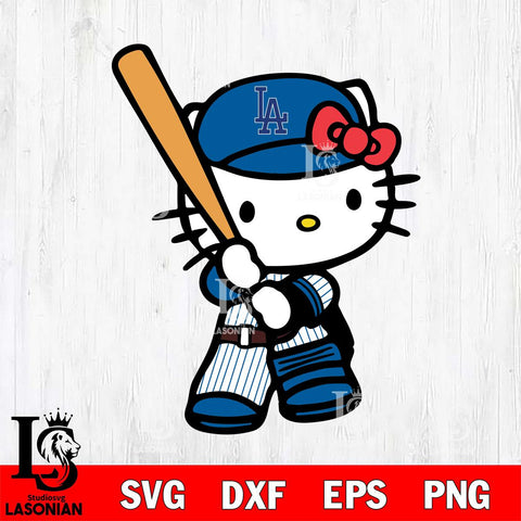 Los Angeles Dodgers Hello Kitty 2 Svg Eps Dxf Png File, Digital Download, Instant Download