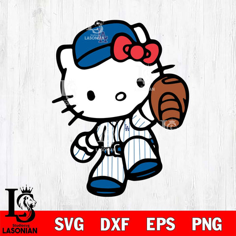 Los Angeles Dodgers Hello Kitty 3 Svg Eps Dxf Png File, Digital Download, Instant Download