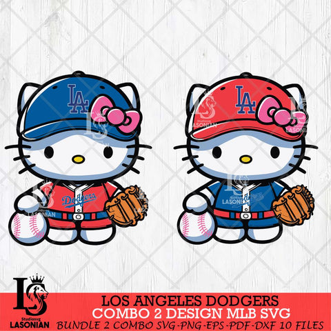 Los Angeles Dodgers Hello Kitty Bundle 2 SVG Svg Eps Dxf Png File, Digital Download, Instant Download