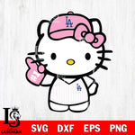 Los Angeles Dodgers Hello Kitty Pink Baseball 10 Svg Eps Dxf Png File, MLB svg, Digital Download, Instant Download