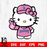 Los Angeles Dodgers Hello Kitty Pink Baseball 7 Svg Eps Dxf Png File, MLB svg, Digital Download, Instant Download