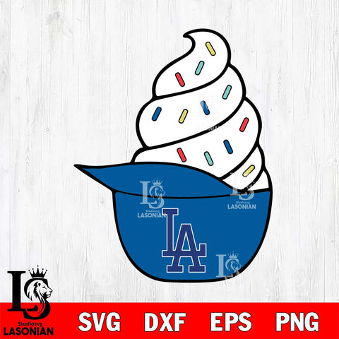 Los Angeles Dodgers Ice Cream Hat Svg Eps Dxf Png File, Digital Download, Instant Download