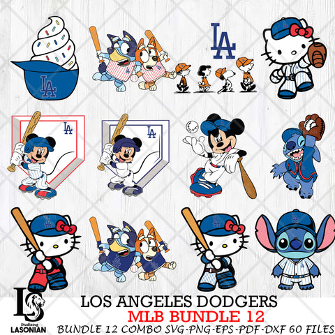 Los Angeles Dodgers MLB Bundle 12 Svg Eps Dxf Png File, Digital Download, Instant Download