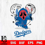 Los Angeles Dodgers Stitch Ghost Face Halloween 2 Svg Eps Dxf Png File, Digital Download, Instant Download