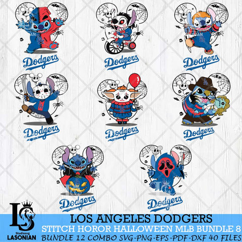 Los Angeles Dodgers Stitch Halloween Bundle MLB Svg Eps Dxf Png File, Digital Download, Instant Download