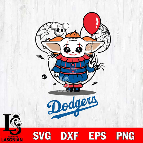 Los Angeles Dodgers Stitch Pennywise Halloween Svg Eps Dxf Png File, Digital Download, Instant Download