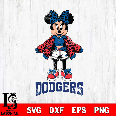 Los Angeles Dodgers Style Minnie Disney Svg Eps Dxf Png File, Digital Download, Instant Download