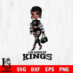 Los Angeles Kings Beautiful Black Fan Girl, Svg Eps Dxf Png File, Digital Download