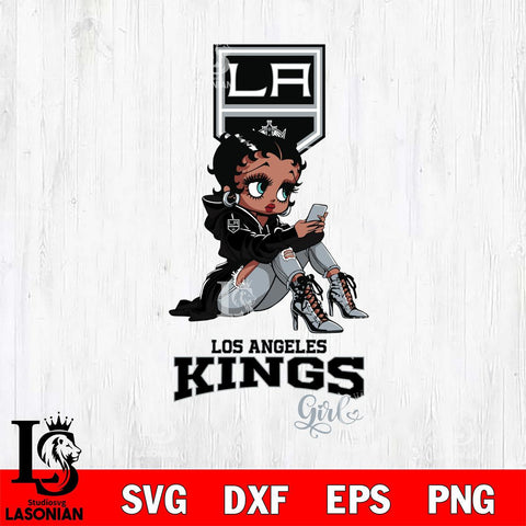 Los Angeles Kings Beauty Black Fan Girl Football, Svg Eps Dxf Png File, Digital Download