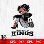 Los Angeles Kings Betty Boop Black Fan Girl Svg Eps Dxf Png File, Digital Download, Instant Download