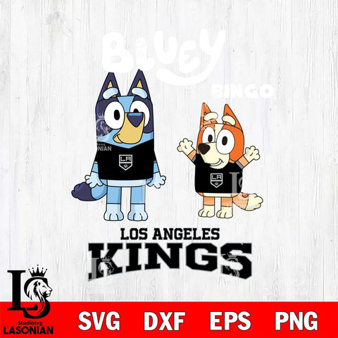 Los Angeles Kings Bluey & Bingo 4 Svg Eps Dxf Png File, NHL svg, Digital Download, Instant Download