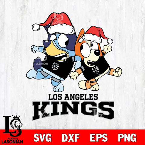 Los Angeles Kings Bluey Christmas Holiday Svg Eps Dxf Png File, Digital Download