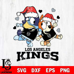 Los Angeles Kings Bluey Christmas NFL Svg Eps Dxf Png File, Digital Download