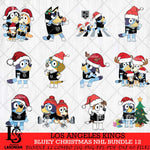 Los Angeles Kings Bluey Christmas NHL Bundle 12 Svg Eps Dxf Png File, Digital Download, Instant Download