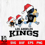 Los Angeles Kings Bluey Family Christmas Svg Eps Dxf Png File, Digital Download