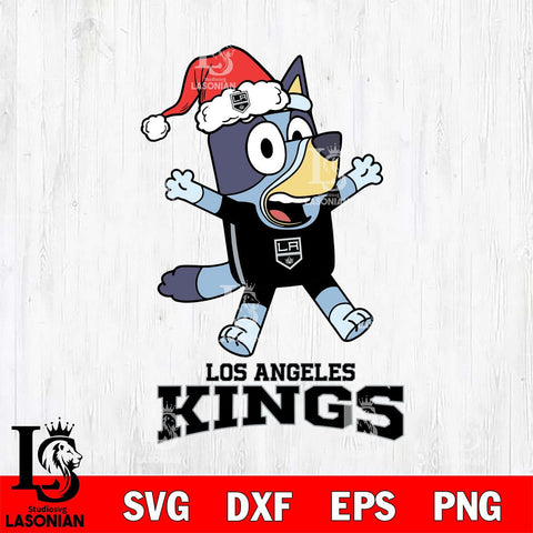 Los Angeles Kings Bluey Happy Christmas Svg Eps Dxf Png File, Digital Download