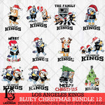 Los Angeles Kings Bluey Happy Christmas Bundle 12 Svg Eps Dxf Png File, Digital Download