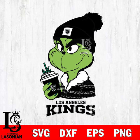 Los Angeles Kings Boujee Grinch Christmas Cut Files, Cricut,Christmas Svg Dxf Eps Png file , Digital Download