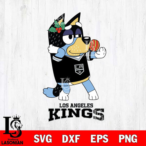 Los Angeles Kings Christmas Bluey Bandit Heeler Svg, Christmas Svg , NHL svg , Digital Download, dxf eps png pdf file