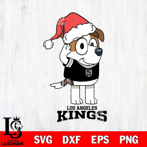 Los Angeles Kings Christmas Bluey Jack Sport Svg, Christmas Svg , NHL svg , Digital Download, dxf eps png pdf file