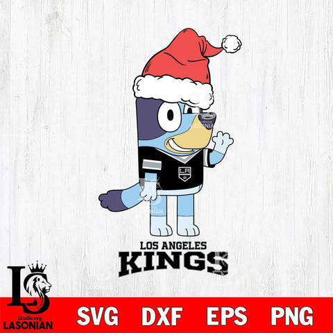 Los Angeles Kings Christmas Bluey Say Hi Svg, Christmas Svg , NHL svg , Digital Download, dxf eps png pdf file