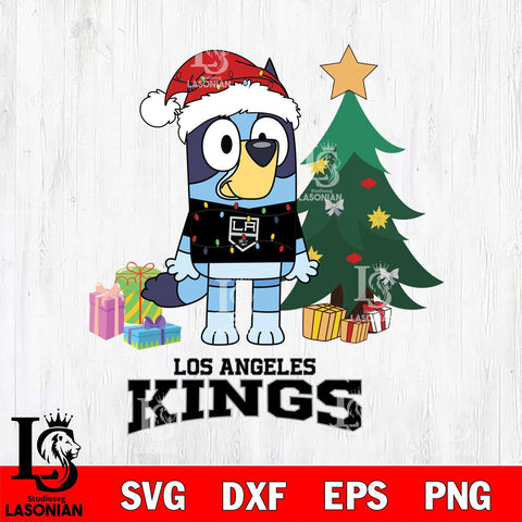 Los Angeles Kings Christmas Bluey Tree Sport Svg, Christmas Svg , NHL svg , Digital Download, dxf eps png pdf file