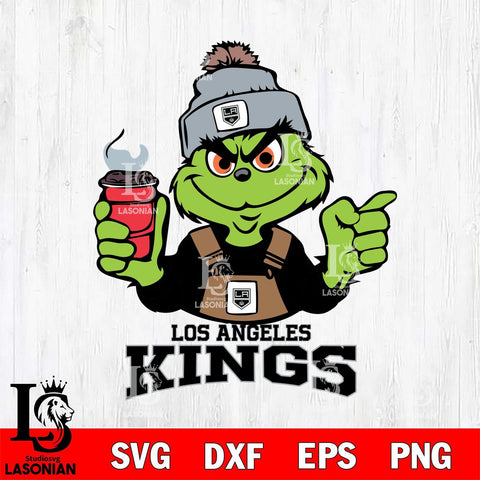 Los Angeles Kings Grinch with coffee Svg Eps Dxf Png File, Digital Download, Instant Download