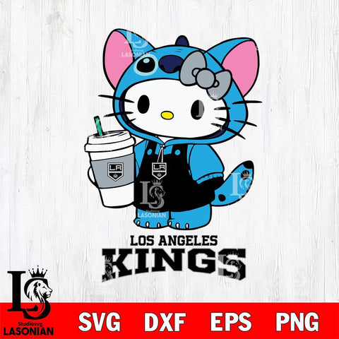 Los Angeles Kings Hello Kitty Stitch Svg Eps Dxf Png File, NHL svg, Digital Download, Instant Download