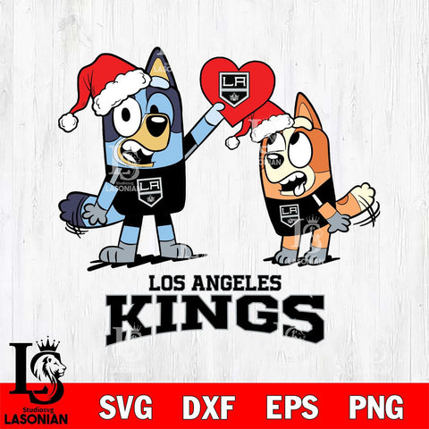 Los Angeles Kings Love Bluey Christmas Svg Eps Dxf Png File, Digital Download