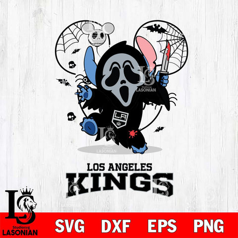 Los Angeles Kings Stitch Ghost Face Halloween 2 Svg Eps Dxf Png File, Digital Download, Instant Download