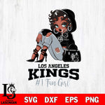 Los Angeles Kings #1 beauty Black Fan Girl, Svg Eps Dxf Png File, Digital Download