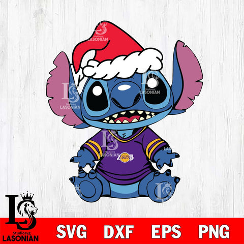 Los Angeles Lakers Baby Stitch Christmas Svg Dxf Eps Png file, Digital download,Clipart, Cut Files Cricut , Silhouette