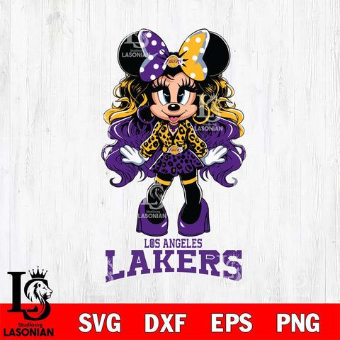 Los Angeles Lakers Beauty Minnie Mouse Svg Eps Dxf Png File, Digital Download, Instant Download