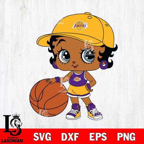 Los Angeles Lakers Betty Boop NBA 12 Svg Eps Dxf Png File, NBA svg, Digital Download, Instant Download