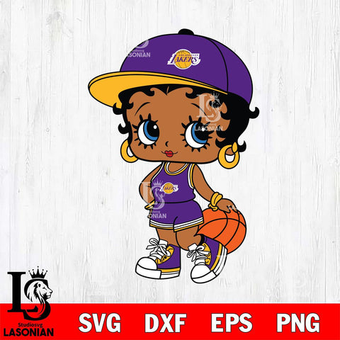 Los Angeles Lakers Betty Boop NBA 2 Svg Eps Dxf Png File, NBA svg, Digital Download, Instant Download