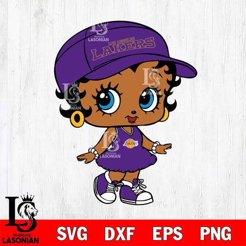 Los Angeles Lakers Betty Boop NBA 7 Svg Eps Dxf Png File, NBA svg, Digital Download, Instant Download