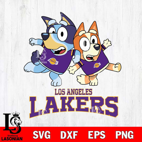 Los Angeles Lakers Bluey & Bingo 13 Svg Eps Dxf Png File, NBA svg, Digital Download, Instant Download